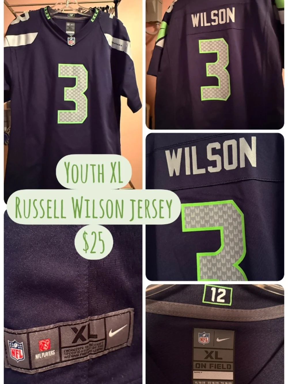 Youth Russell Wilson NFL Jersey - Picture 1 of 1